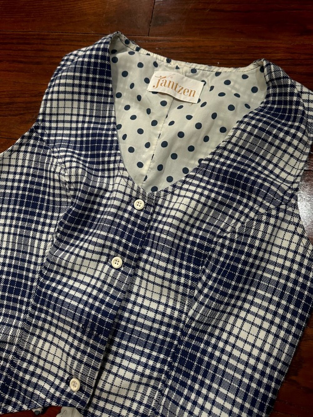 Vintage Jantzen Stripe & Polka Dot Vest - Picture 2 of 13